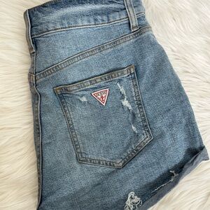 Distressed GUESS Jean Shorts